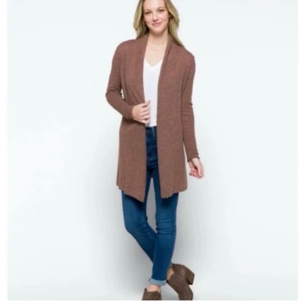 Lusso Caramel Brown Cashmere Open Front Cardigan
Sweater, Sz S